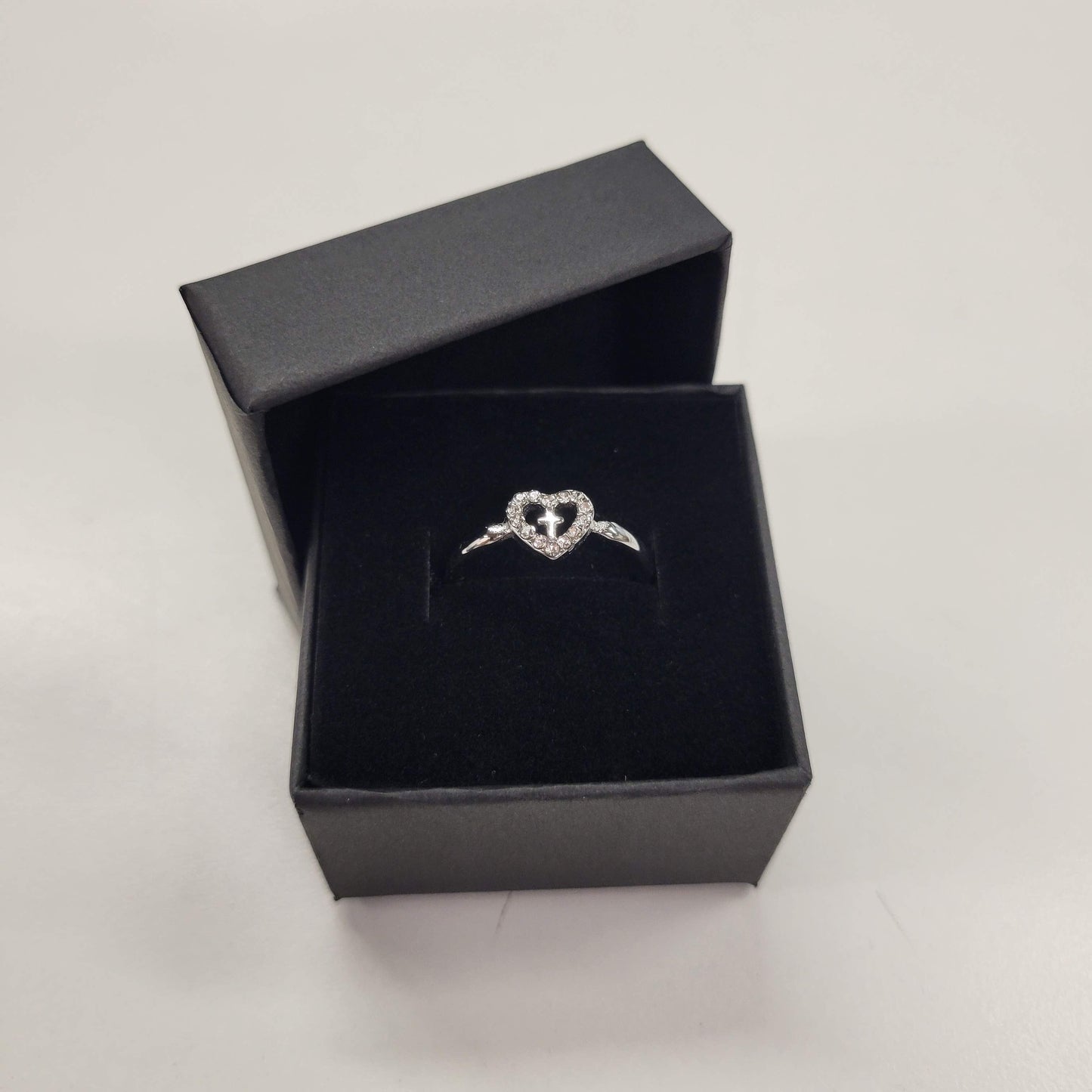 Diamond (Heart) Cross Ring
