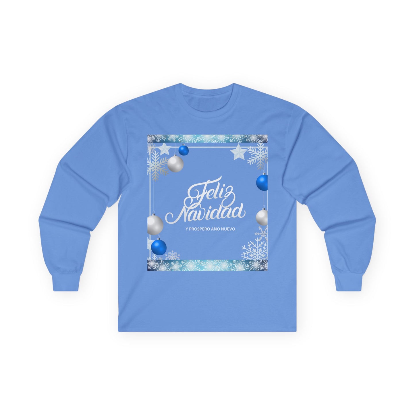 Feliz Navidad Long Sleeve Tee — Spanish Christmas Isaiah 9:6 on The Back Holiday Shirt