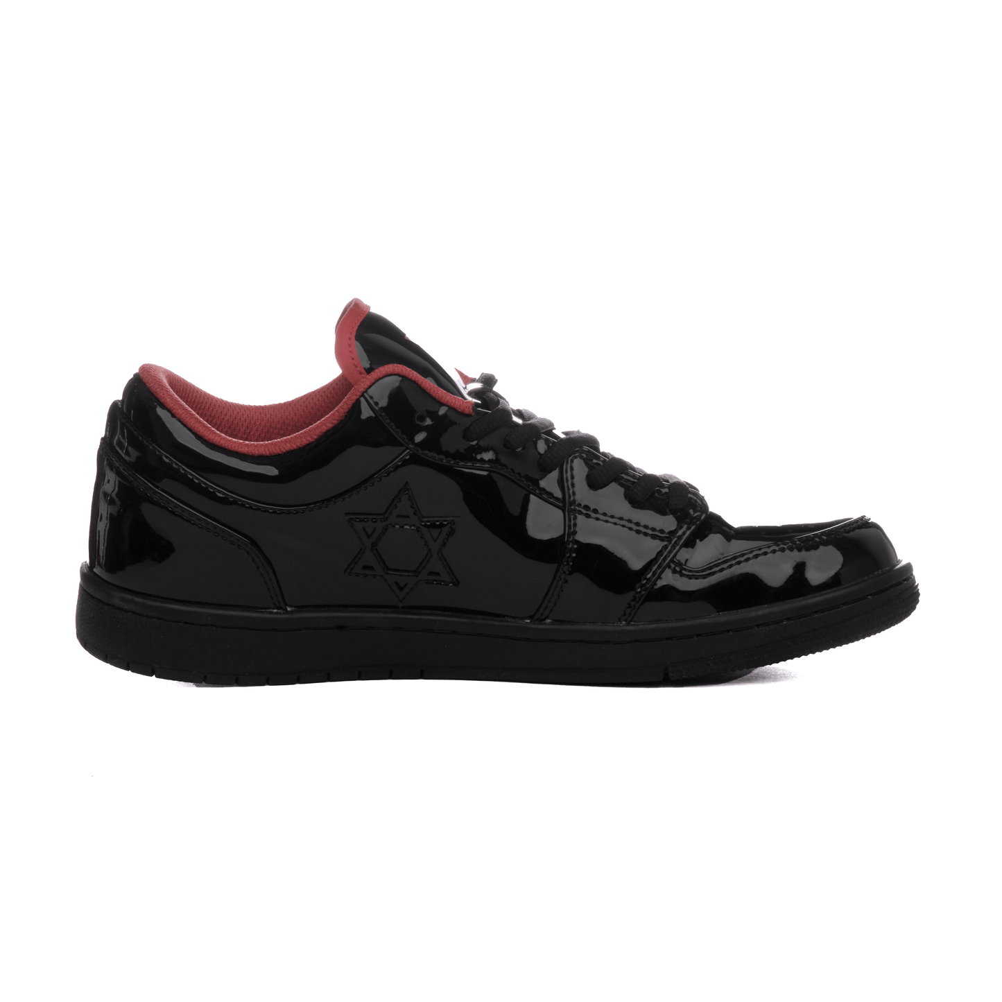 Air Maccabees Low Top (Black)- Black Shiny Star of David Sneakers