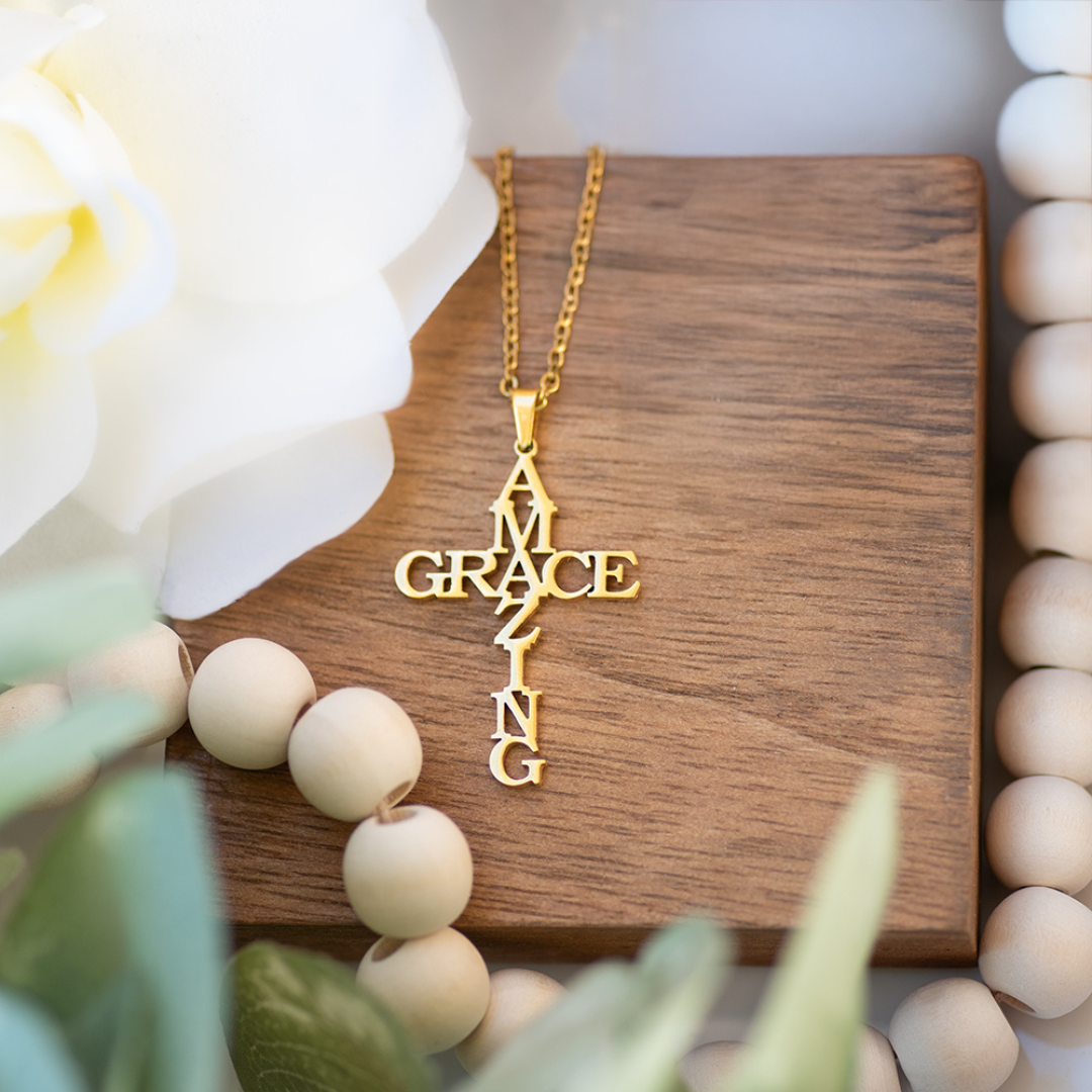 Amazing Grace Cross Necklace