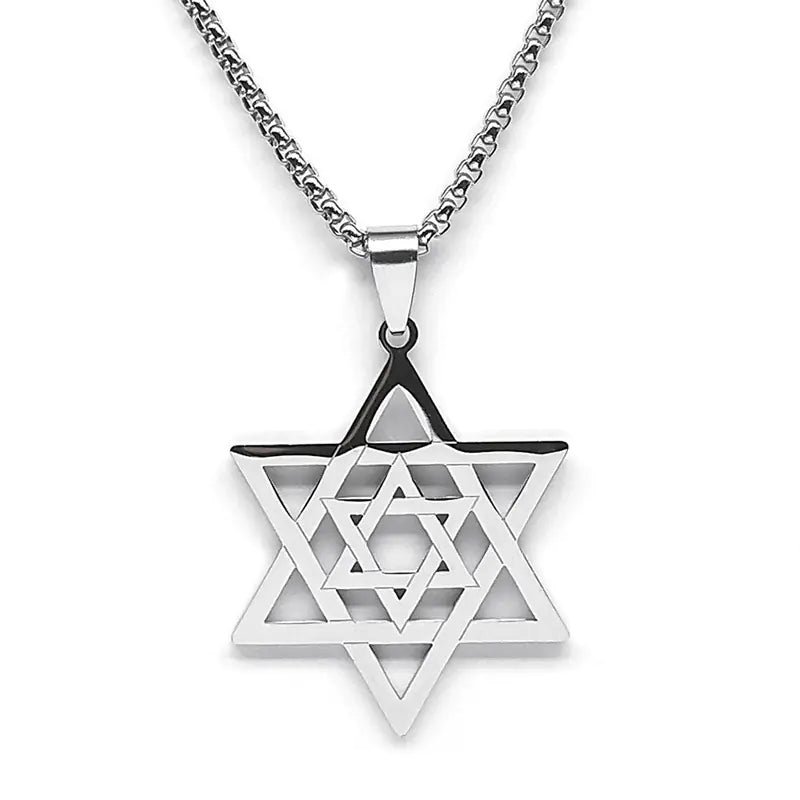 Stainless Steel Star of David Pendant Necklace