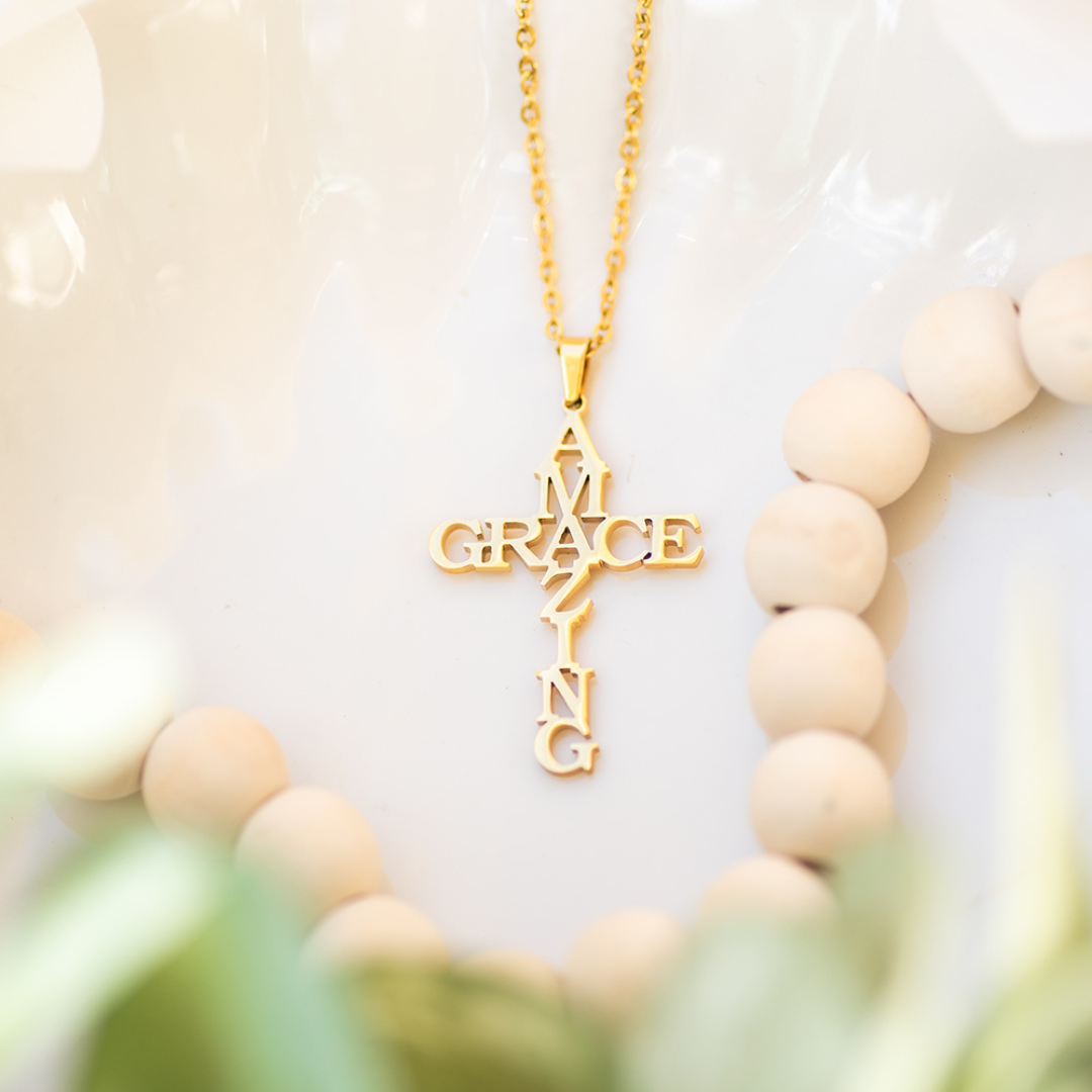 Amazing Grace Cross Necklace