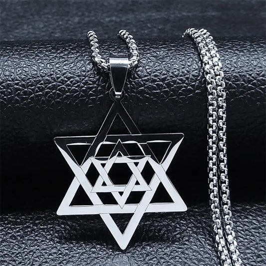 Stainless Steel Star of David Pendant Necklace