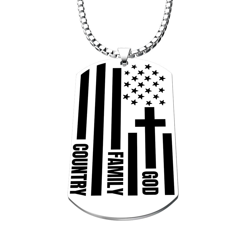 God, Family, Country Dog Tag Necklace