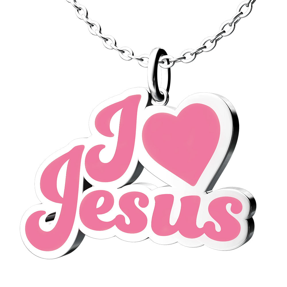 I Love Jesus Enamel Necklace