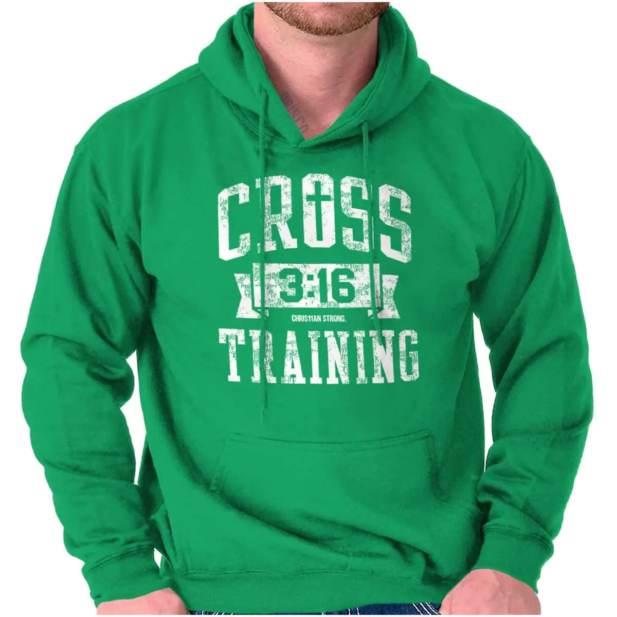 Brisco Brands Cross Training 3:16 Christian Hoodie Sweatshirt Women Men Irish Green