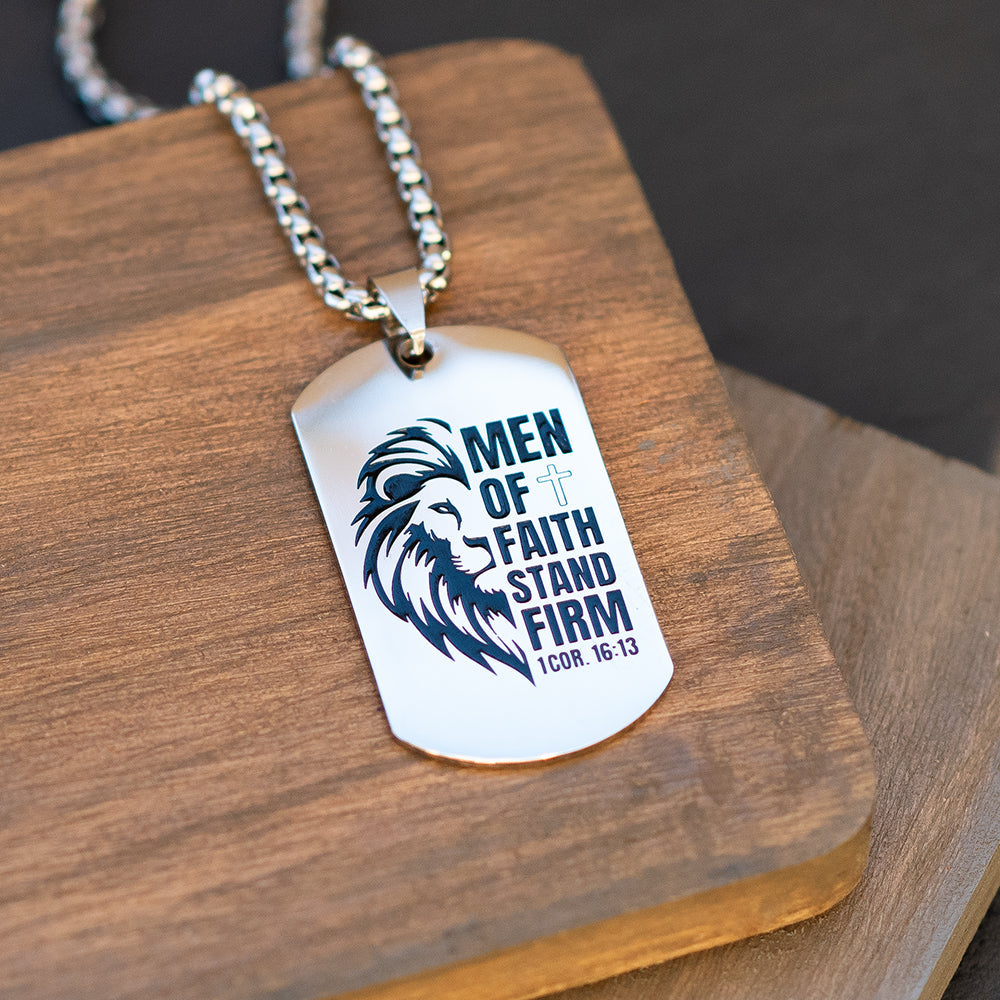 Men of Faith Dog Tag Necklace