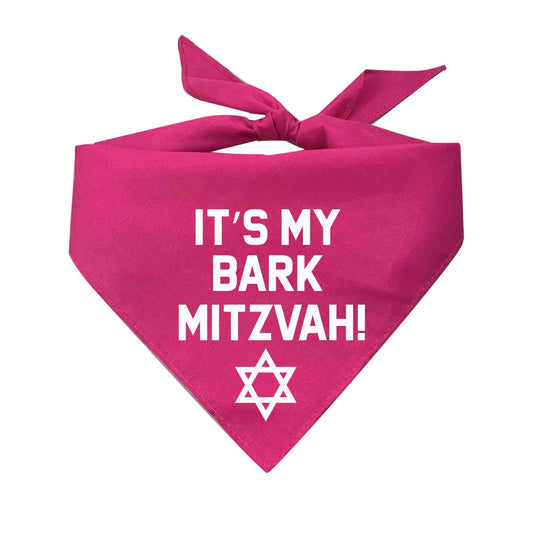 Its My Bark Mitzvah Triangle Dog Bandana (Pink OS 162)