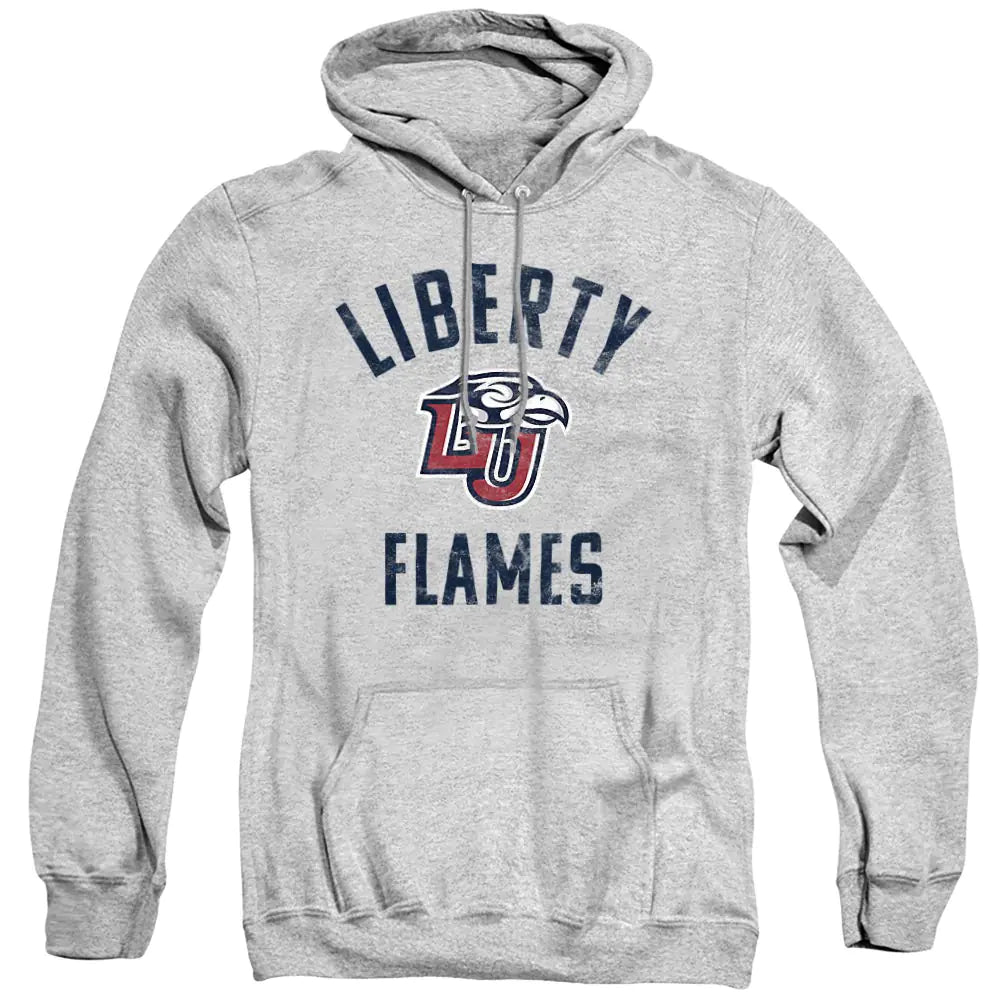 Liberty University Official Flames Logo Unisex Adult Pull-Over Hoodie Athletic Large
