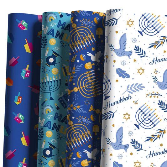 OHOME Hanukkah Wrapping Paper - Jumbo Sheets - Hanukkah Decorations | Hanukkah Gift BagsHanukkah Gifts for Kids Adults Women - Hanukkah Decorations for Home - Hanukkah Party Favors29" x 42"