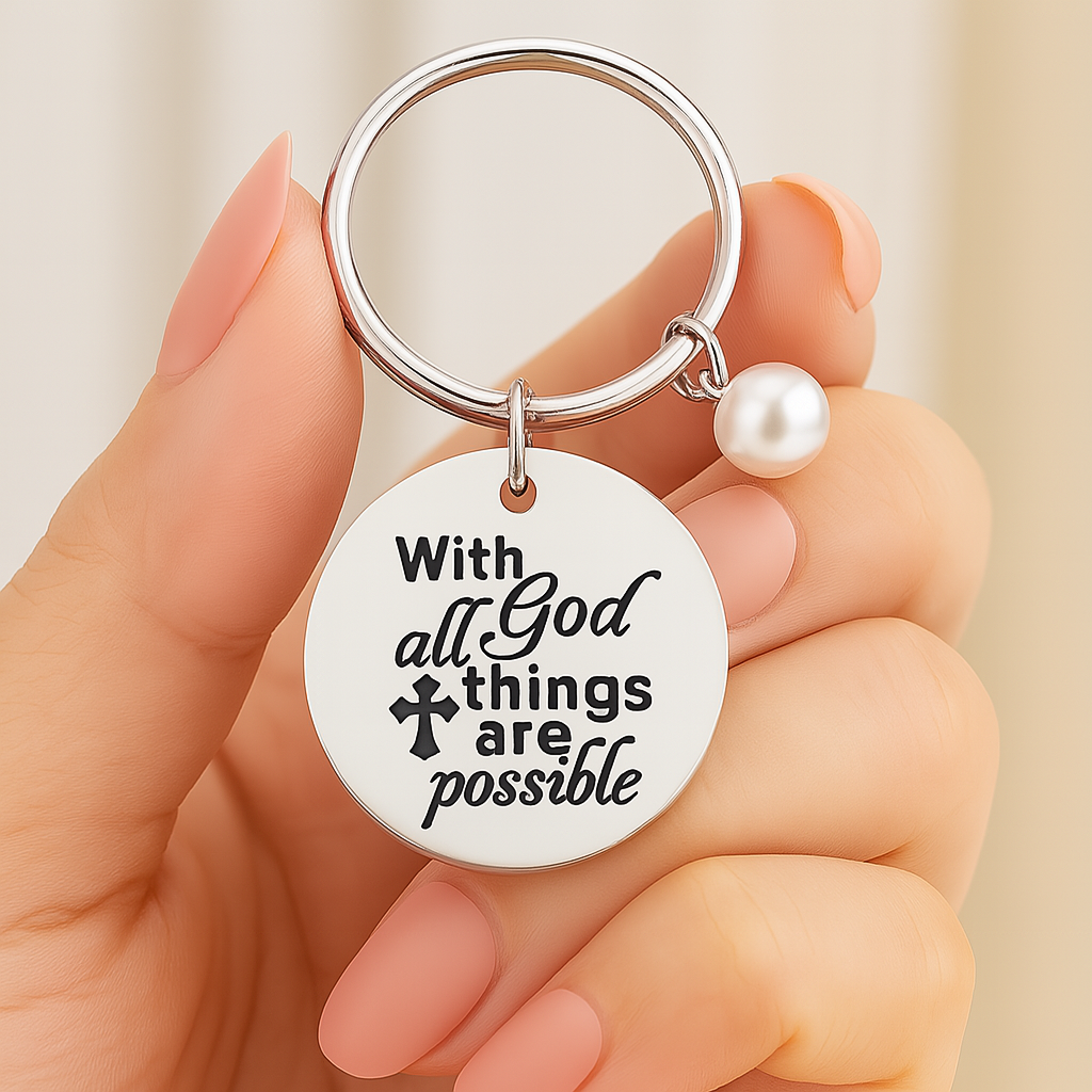 With God All Things Are Possible Key Chain