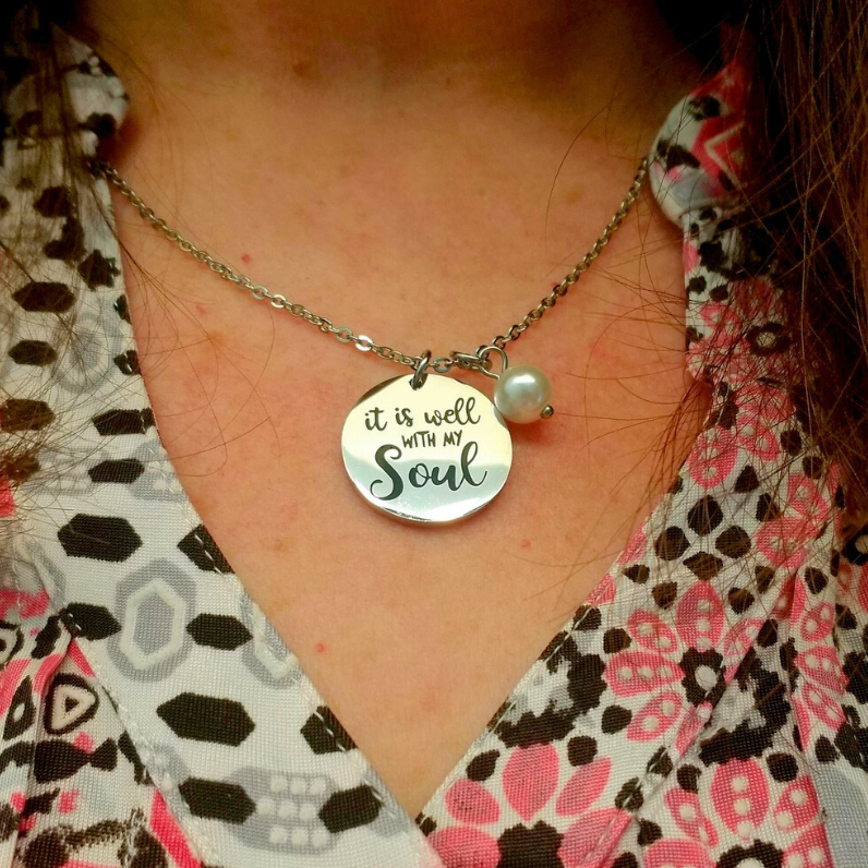 It Is Well Necklace (Pearl)